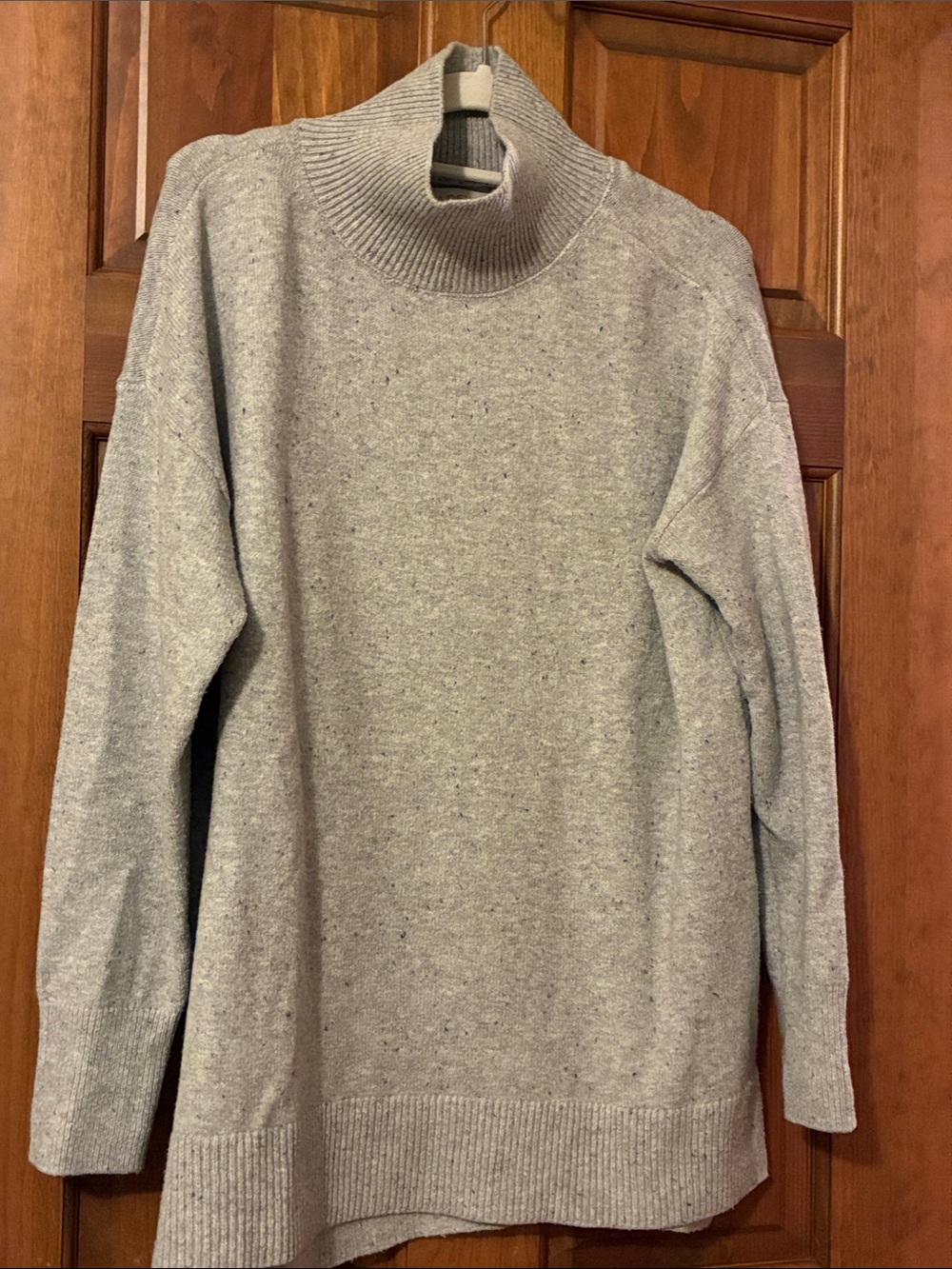 Speckled Gray Mock Neck Women’s Sweater